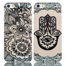 Marca Preto New Floral Mandala Flor Elefante Ultra Slim Macio TPU Casos de Telefone capa Para o iphone 5 5G 5C 5S SE 6 6G 6 S 6 Mais 5.5