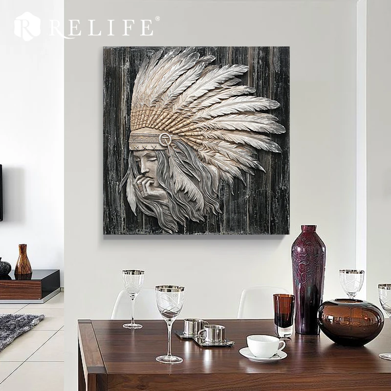 

Modern Handmade Indian Acrylic Oil Painting on the Wall for Living Room Art Pictures
