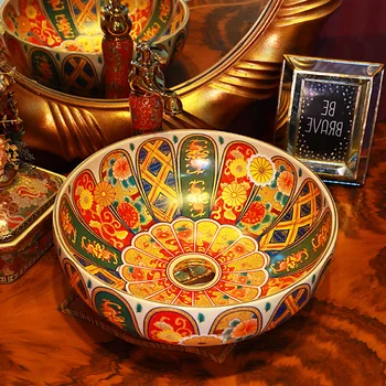 

Chinese wash basin sink bathroom sink bowl countertop Ceramic wash basin bathroom sink with dragon