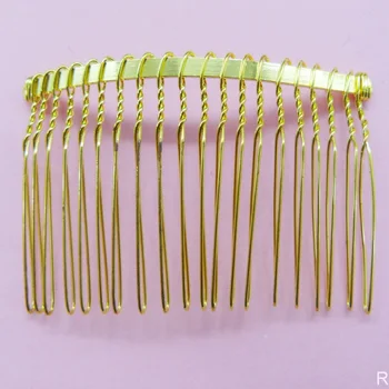 

Bulk 100pcs/lot White K Metal Hair Combs Hair Jewelry Findings 20 teech