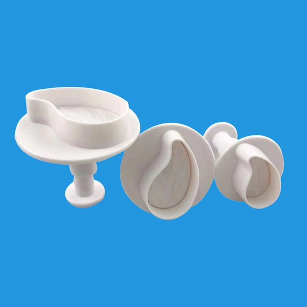 

3Pcs Drop Leaf Petal Cookie Cutters Fondant Sugarcraft Cake Mold Plunger Stamp Baking Cake Decorating Tool Pastry Moulds