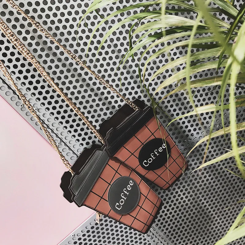 

2019 New Designer Bag Ladies PU Leather Coffee Cup Wallet Casual Wild Handbag Shoulder Suitable For Youth Messenger Bag