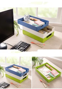 

1PC Creative Classified Desktop File Receiving Organizer Stationery Cosmetics Jewelry Collection Storage Boxes 33x24x5cm OK 0541
