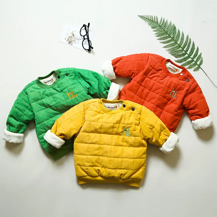 Коллекция года, детская одежда хлопковый шерстяной свитер для мальчиков и девочек, 5 цветов на выбор, верхняя одежда из флиса с добавлением шерсти