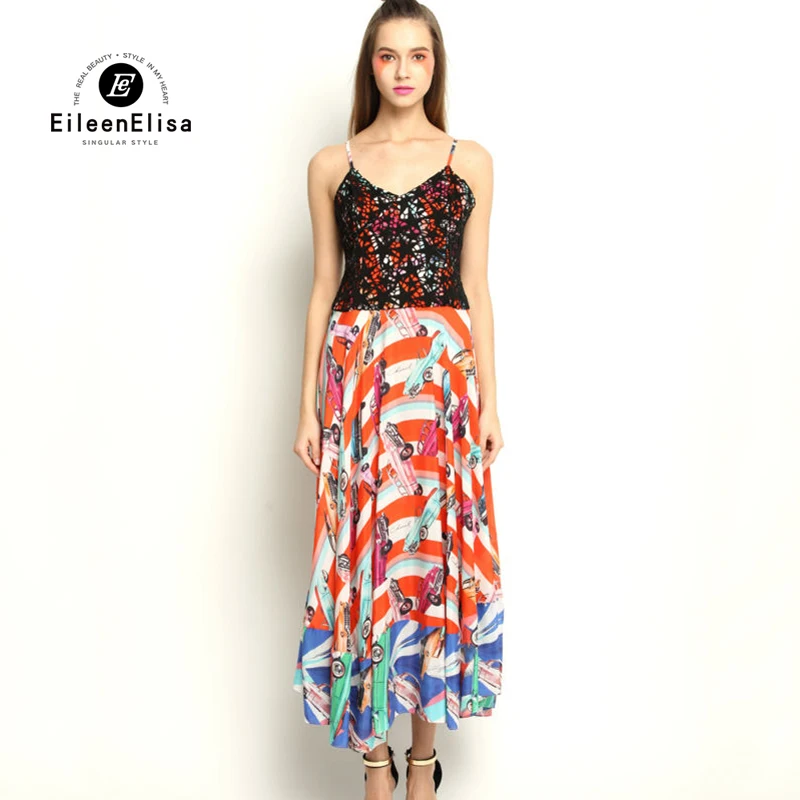 Wholesale Women Silk Long Dress 2017 Brand Runway Spaghetti Strap Dress Women High Waist Dress Summer Buy Cheap Women Silk Long Dress 2017 Brand Runway Spaghetti Strap Dress Women High Waist Dress Summer
