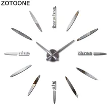 ZOTOONE Acrylic 3d Mirror Wall Clock Modern Design DIY Vintage Self Adhesive Watch Clock Wall Sticker For Wedding Decoration D