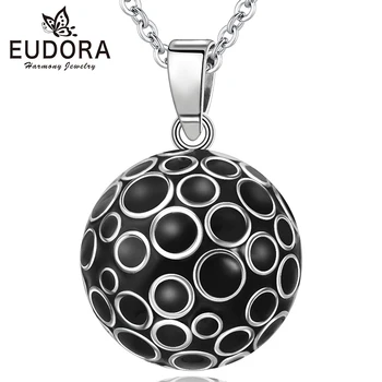 

Eudora 22mm Black Harmony Ball Pregnancy Chime Ball Necklace Pendant Mexcian Bola Pendant Angel Caller Women Jewelry N14NB296H