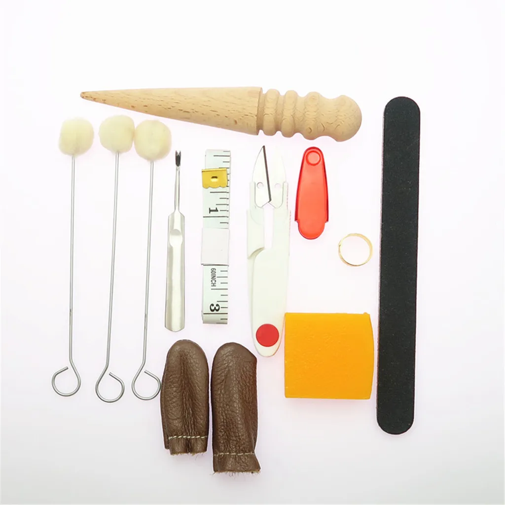 31pcs Leather Craft Tool Kit DIY Hand Sewing Stitching Punch Carving Working