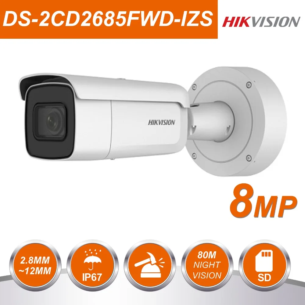 

Original HIKvision DS-2CD2685FWD-IZS 8MP IP Camera Bullet Network POE IP CCTV Camera Vari-focal Motorized Face Detection