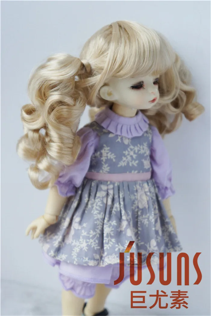 JD308 1/6 YOSD двойные вьющиеся парики Пони BJD 6-7 дюймов модные MSD синтетические мохеровые кукольные парики