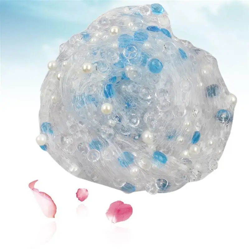 Pearl Crystal Bubble Vent Cotton Mud Non-sticky Putty Mud DIY Stress Relief Toy for Kids and Adults-N020(Blue