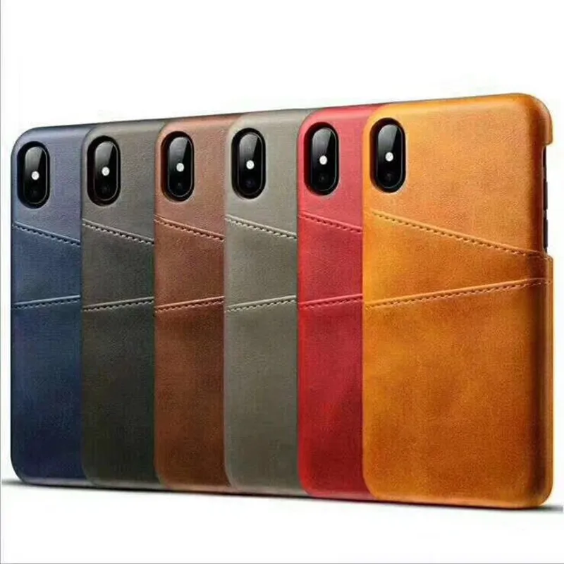 

ROHDEA Fashion PU Leather Phone Case for iphone6 6S 7 8 plus Plug-in Card Case for iphoneX XS XR MAX Smooth Skin Back Cover Case