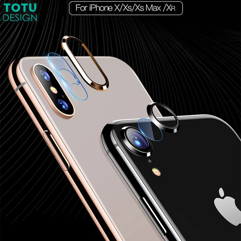 

Phone Camera Lens Protector For iPhone X XR XS Max Zinc Alloy Tempered Glass Camera Lens Screen Protective Film Metal Cover Case
