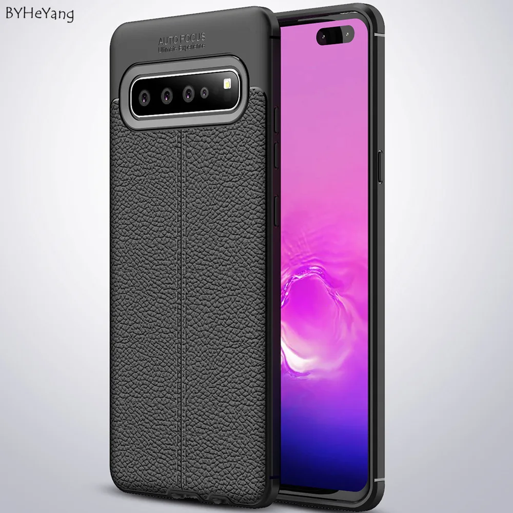 Чехол для Samsung Galaxy S10 5G кожаный чехол из ТПУ с текстурой мягкий силиконовый