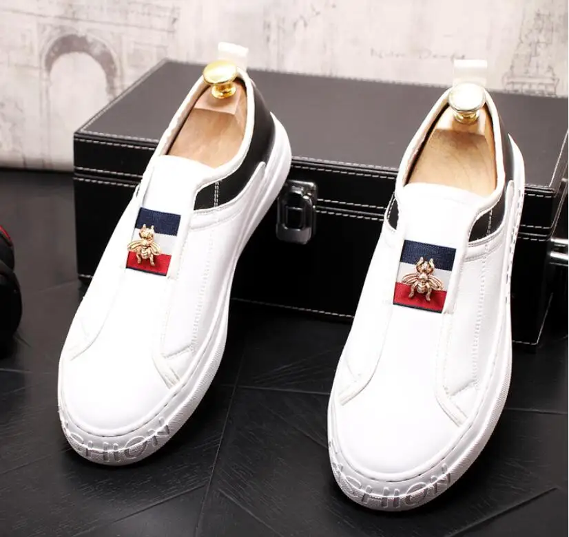 2019 NEW Luxury Casual Shoes Men Loafers Slip on High Quality Designer Shoes Men Moccasins Sneaker Footwear Male black white