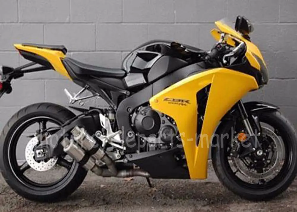 Желтый W/черный ABS Пластиковый обтекатель кузова литые изделия для Honda CBR 1000 RR 1000RR 2008-2011 2009 2010