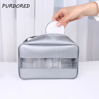 

PURDORED 1 Pc Large Capacity Women Cosmetic Bag PVC Clear Make Up Bag Travel Organizer Wash Bag Beauty Case Trousse De Toilette