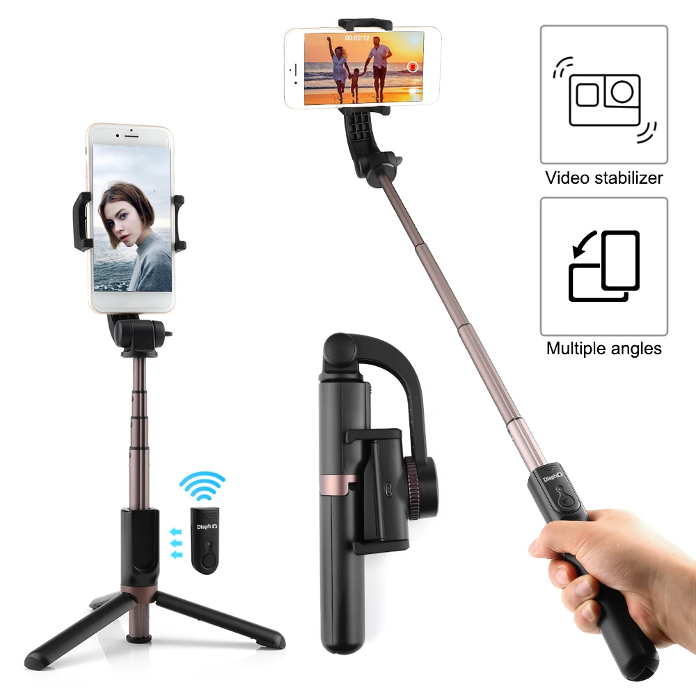 

Extendable Selfie Stick Tripod with Single Axis Gimbal Wireless BT Remote for iPhone XS//XR/X/8 Plus/8/Samsung Galaxy /Huawei
