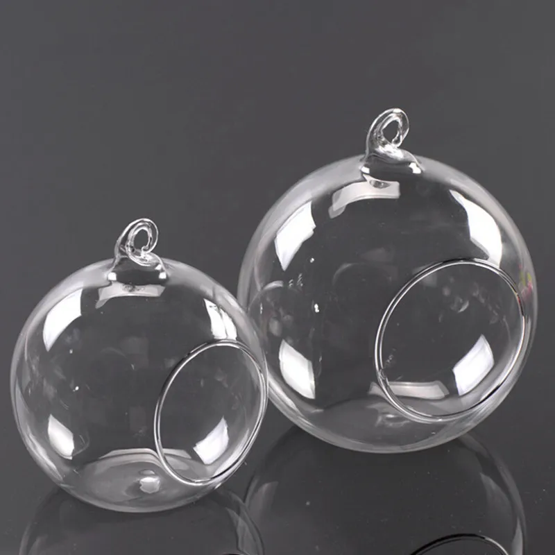 Free Shipping Diameter = 6cm 8pcs/pack Hanging Glass Ball Vase Home