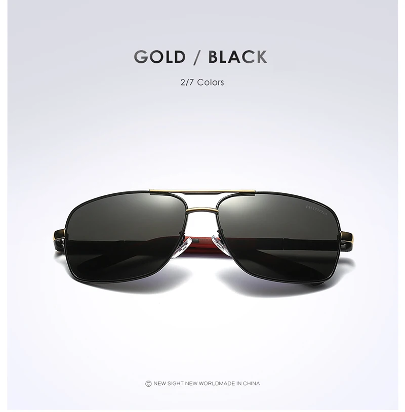 AORON, мужские поляризованные солнцезащитные очки, фирменные, дизайн, металлическая оправа, прямоугольные линзы, UV400, очки