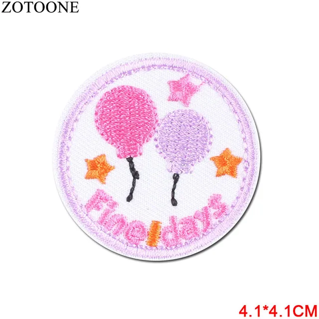 ZOTOONE Round UFO Parches Embroidered Iron on Patches For Clothing DIY Motif Stripes Clothes Stickers Alien Astronaut Badges E 9
