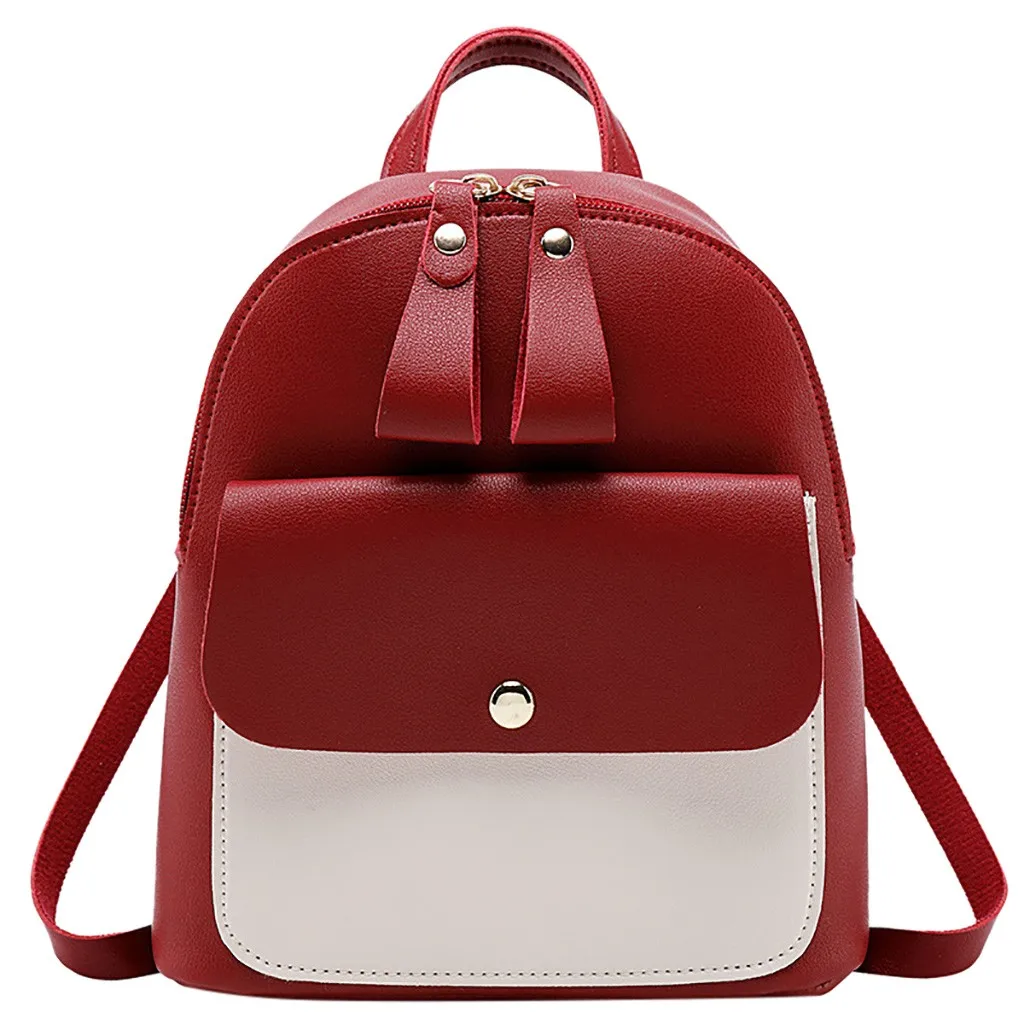 Женский рюкзак контрастного цвета мини рюкзак плечи маленький рюкзак кошелек с надписью мобильный телефон школьные сумки для девочек-подростков#5