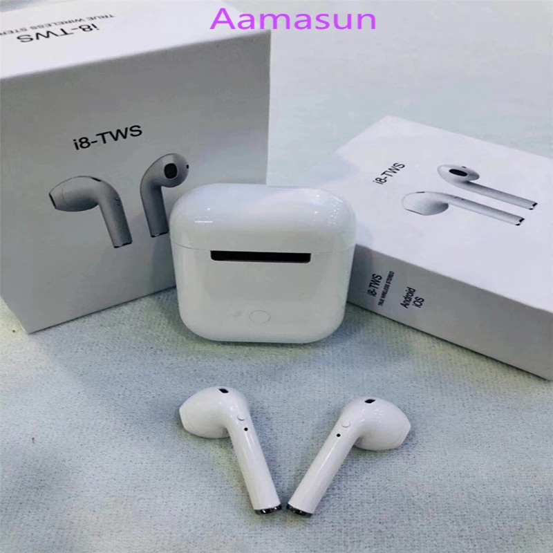 

I8 TWS Wireless In-Ear Mini Earphones Bluetooth 4.2 Double Ear Side Headsets Stereo Music Charger for iPhone 7 8 Plus