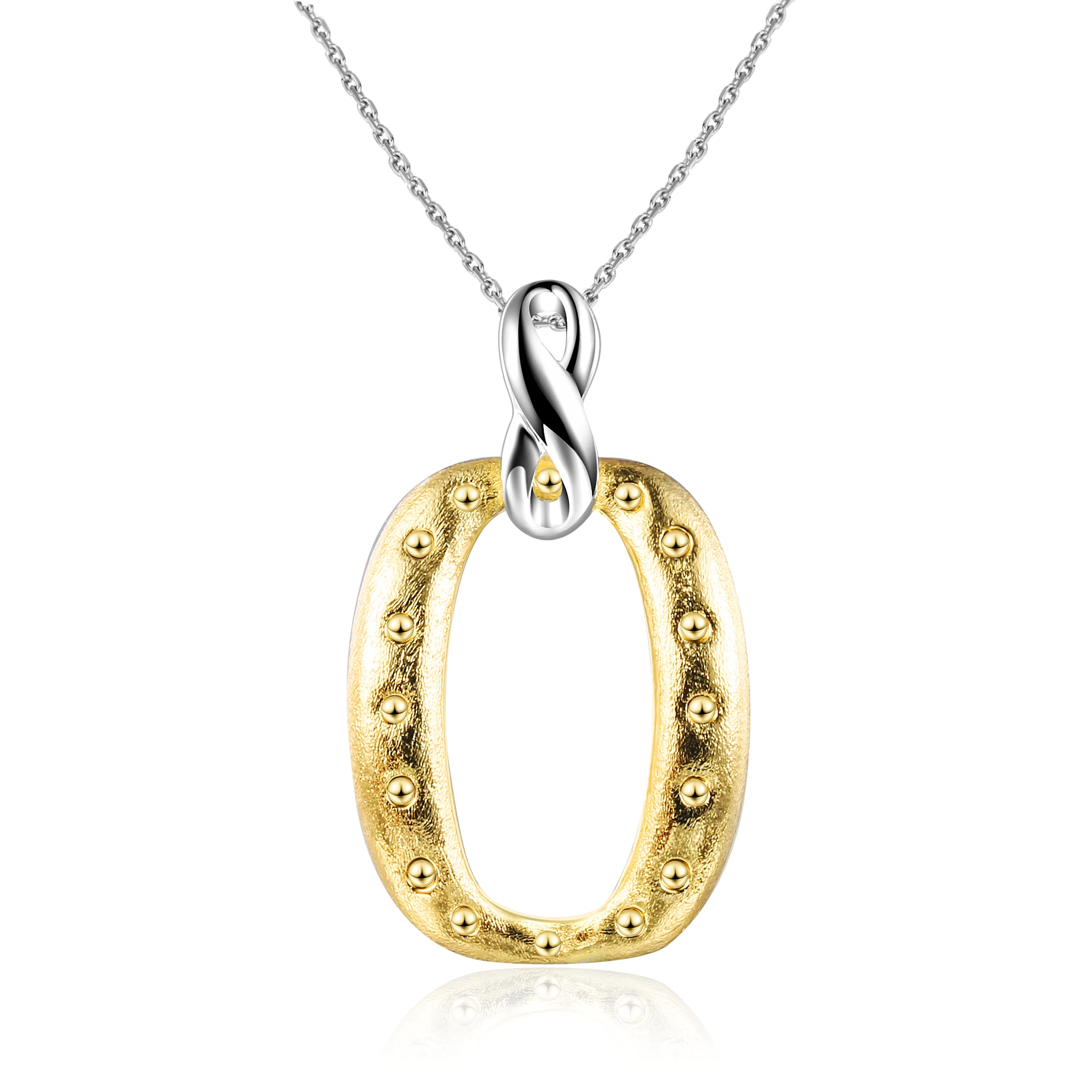 Top Quality Simple Oval Shape Circle Necklace Gold Color Infinity