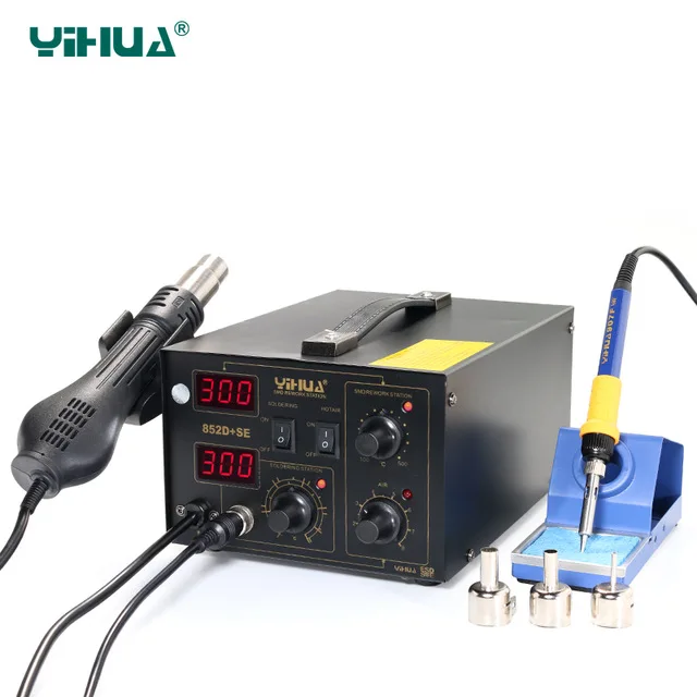 

Hot Air Soldering Warming Up Quickly With Imported Heater Element Hot Air Soldering Station YIHUA 852D+SE Brushless