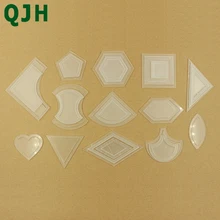 54 adet/torba Patchwork Şablon DIY El Yapımı Zanaat Dikiş Aracı Şeffaf Şablon Farklı Şekil Desenli Yorgan Kapitone Kaynağı