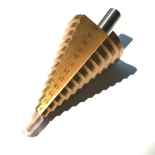1pc Round shank 6-45mm 14 steps HSS 4241 straight step Drill Bit core drill bit TIN Coated cone Step Drill Bit Set hole cutter