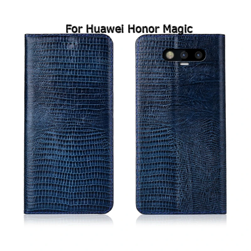 Чехол для телефона для Huawei Honor Magic 2 Magic2 текстура под ящерицу раскладной Магнитный чехол с подставкой из натуральной кожи для мобильного телефона