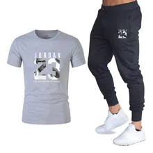 2019 New T-shirt+Pants Men's Sets Jordan 23 Print Men Brand Clothing Two piece suit Men Sportswear Tracksuit Gyms Jogger Sets