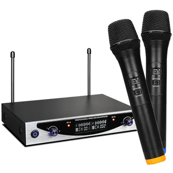 

Excelvan MU-899 Karaoke Wireless Microphone Dual Channel With LCD Display For Home Party Conference Meeting Bar KTV PK K38