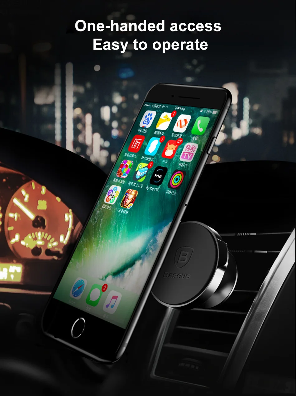 Магнитный автомобильный держатель для телефона Baseus для iPhone 11 Pro Max samsung S10, держатель для телефона в автомобиле, магнитный держатель для мобильного телефона, подставка