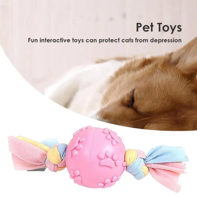

TPR Pet Toy Footprint Ball Cloth Strip Dogs Bite Chew Tooth Cleaning Toys