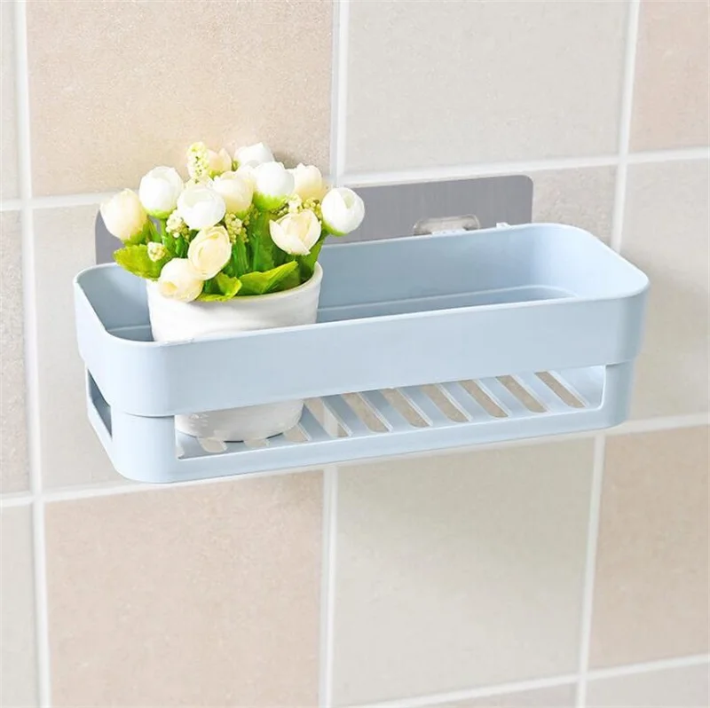 

Wall-mounted Storage Rack Bathroom Rack Adhesive Toilet Shelf Kitchen Bathroom Storage Sundries Shower Tray Accessories