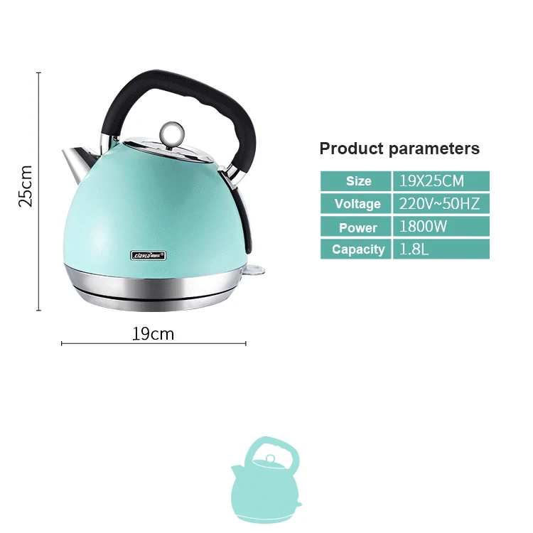 Elétrica de Aço Inoxidável com Controle Temperatura da Água Chaleira Casa 1800 w Aquecimento Rápido Bule Chá Elétrico 1.8l 220 v 304 4 Chaleiras elétricas