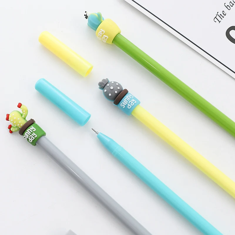 

2019 new Cactus Pot Gel Pens Student gel Ink Pen School Office Supplies Learning Stationery Wholesale