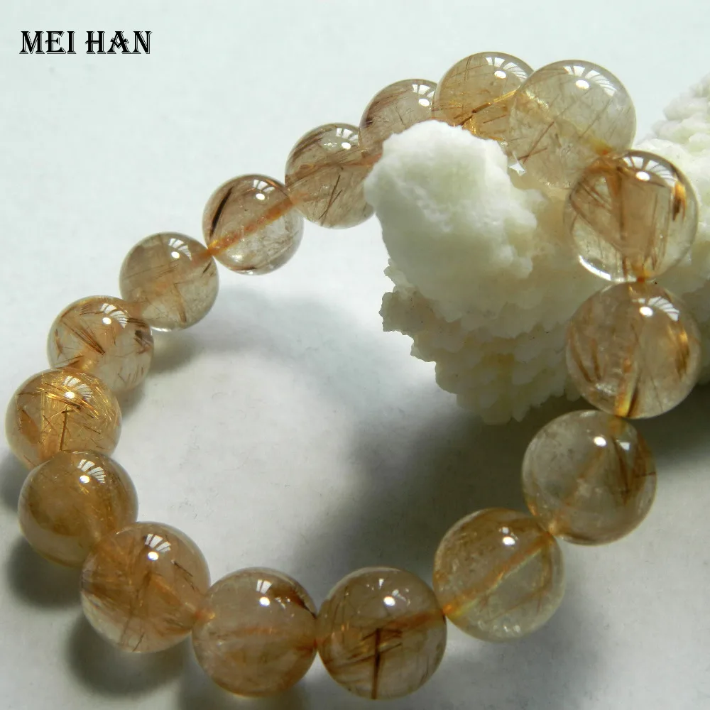 

Natural (approx 15beads/lot/60g) 14+-0.3mm Golden Rutilated quartz natural round beads stone for jewelry making design diy