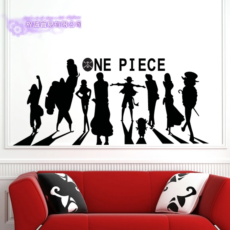 DCTAL ONE PIECE Silhouette Decal Japanese Cartoon Wall Sticker Vinyl Decal Decor Home Decorative Decoration