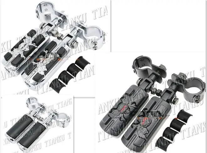 Motorcycle Guard Crash Bar Footrest Foot Pegs For Yamaha Honda Suzuki Kawasaki Sport Bobber Custom Chopper Cruisers Street | Автомобили и
