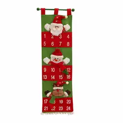Уникальный рождественский обратный отсчет календарь для дома вечерние магазин Настенные декорации Бархат Санта Клаус Календарь Лучший
