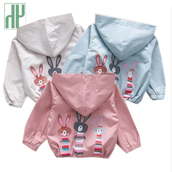 

Children jacket spring autumn Hooded Casual Cute Trench Outerwear 1-7Y Windbreaker Baby Kids Coats baby girls coats and jackets