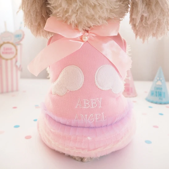 Lace angels Pet dog clothes qiu dong with VIP teddy dogs cats cotton clothing four feet small