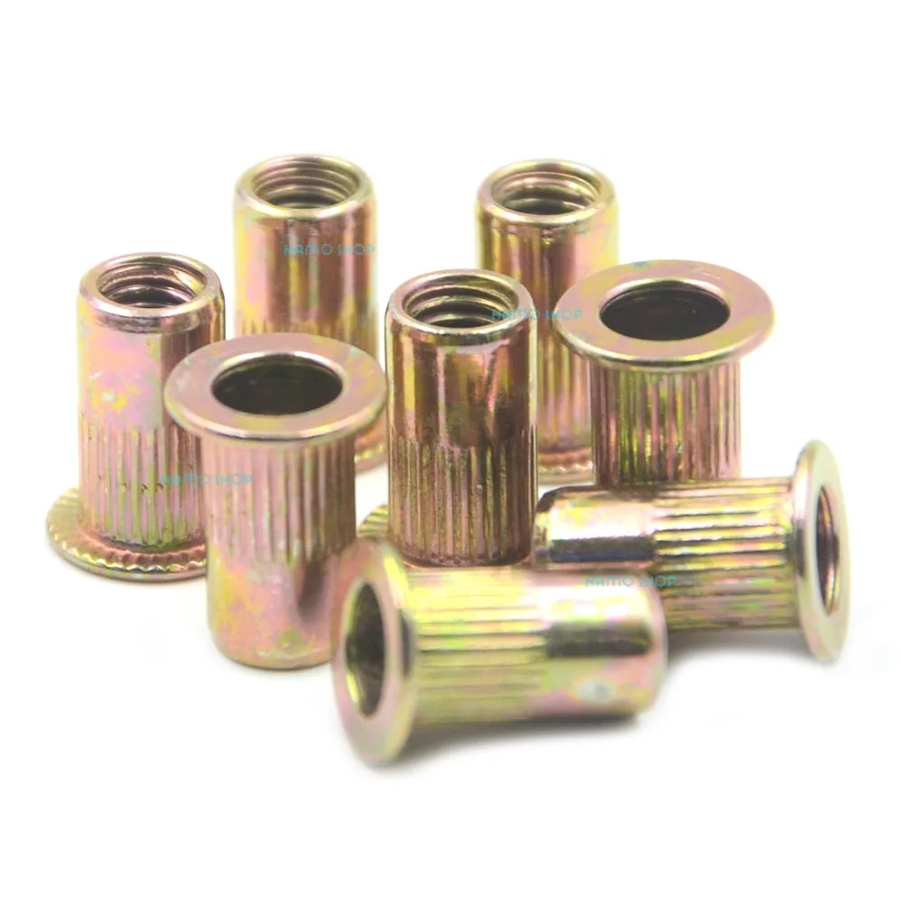 50pcs M5 Rivet Nut Flat Head Threaded Multi Blind Rivnut Insert Nutsert