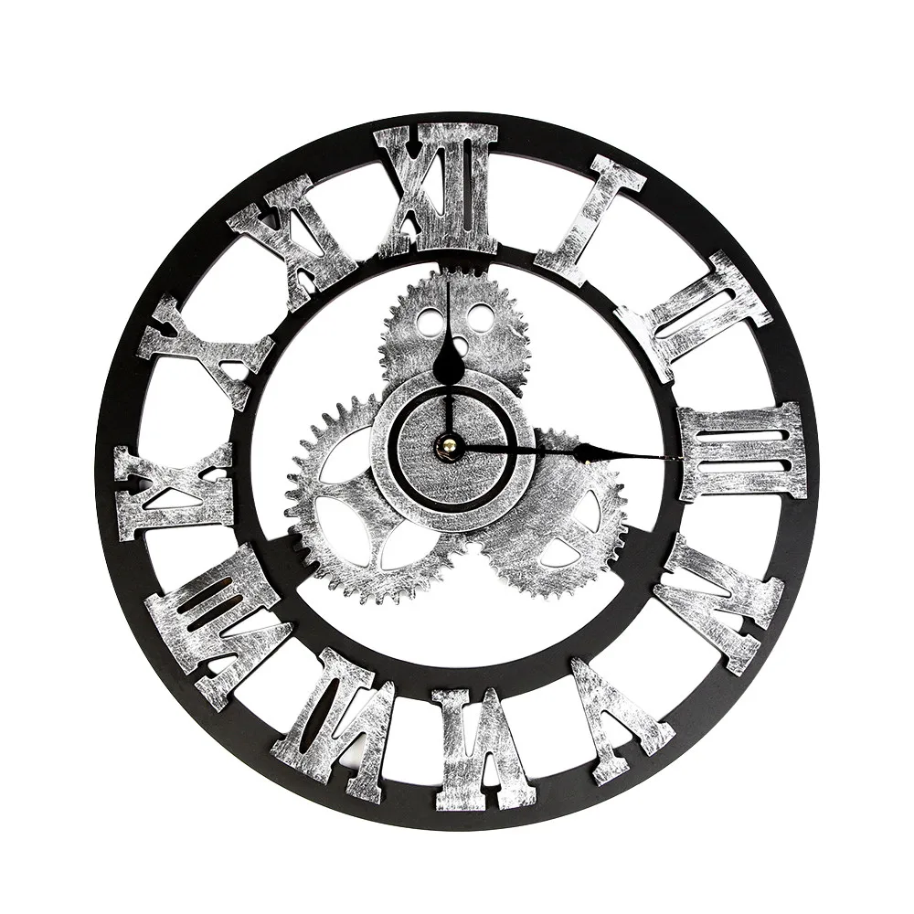 

Large Wall Clock Industrial Style Vintage Clock European Steampunk Gear Wall Home Decoration Modern 3d Wall Clock