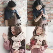 Детский зимний теплый вязаный шарф с длинными рукавами для маленьких мальчиков и девочек, шаль, косынка, 2 стиля, шарфы для маленьких девочек