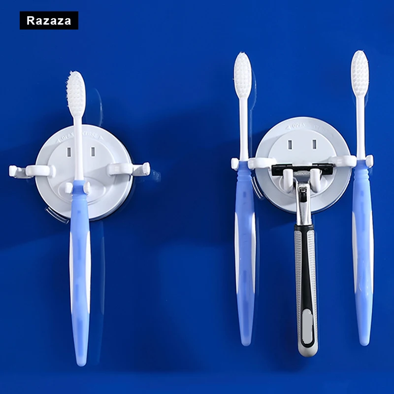 Bathroom Accessories Vacuum suction cups Toothbrush Holder Wall Shower Razor Holder organizer