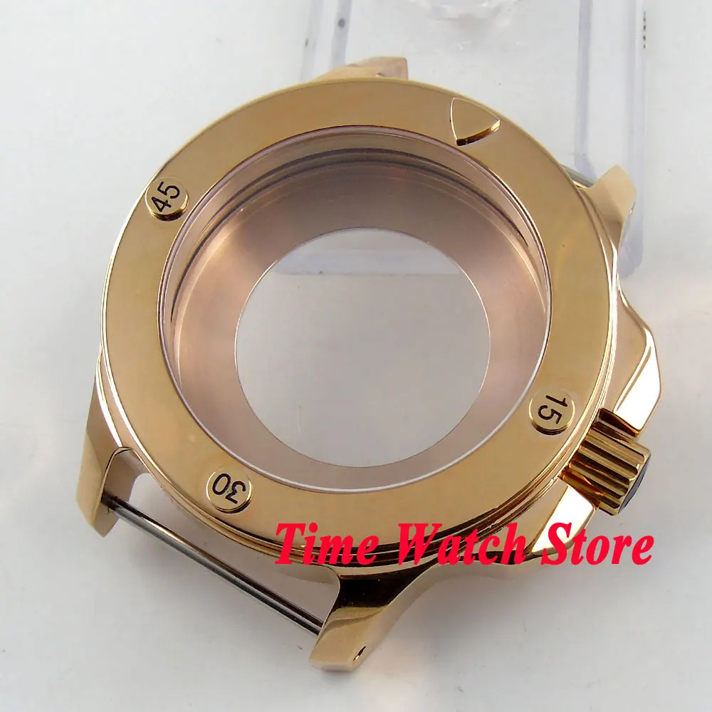 Fit ETA 2824 2836 movement Parnis 47mm sapphire glass gold plated